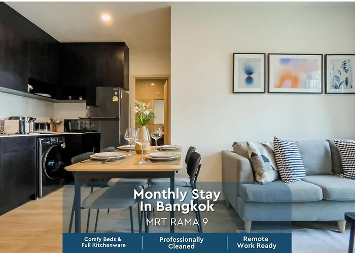 Apartment Luxury 2br︱fast Wifi︱walk To & Mrt Rama 9 Bangkok